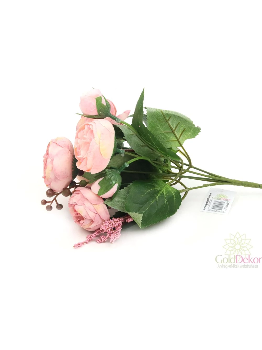 Kép 2/3 - 5+4 antik peonia csokor - Rózsaszín