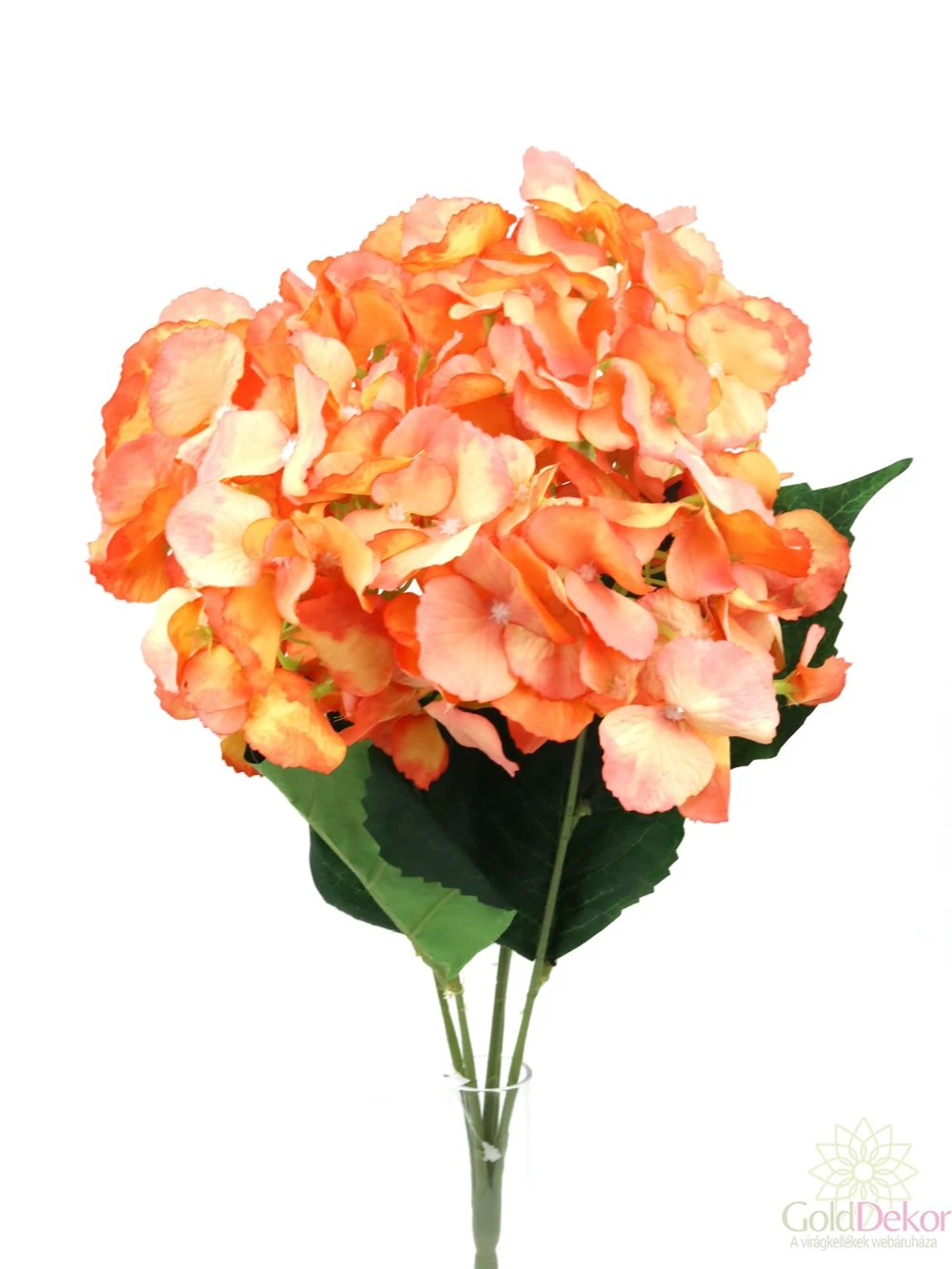 Kép 2/2 - Hortenzia csokor 50 cm - Narancs