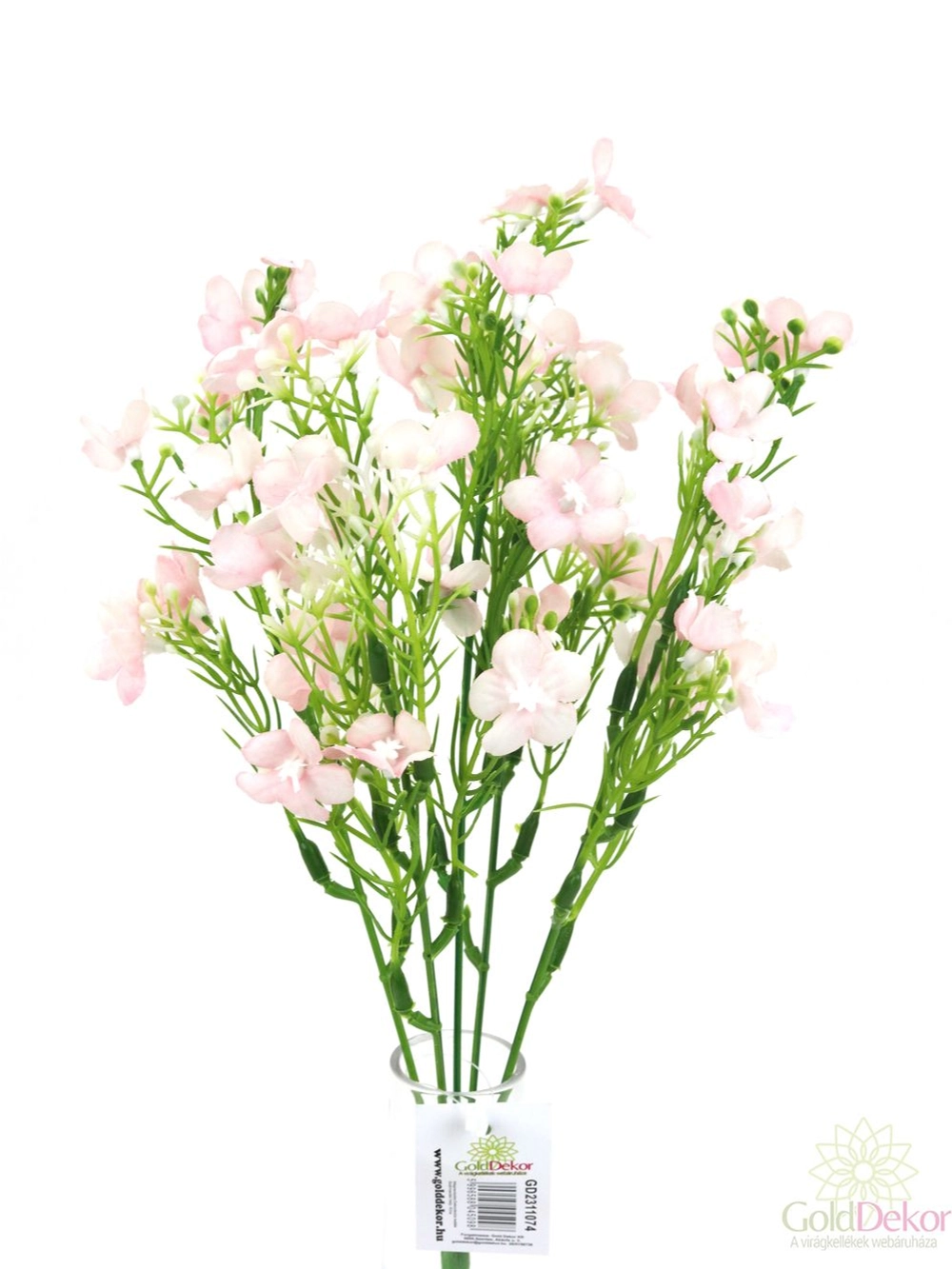 Kép 2/3 - Apró virágos zöld kiegészítő csokor - Rózsaszín