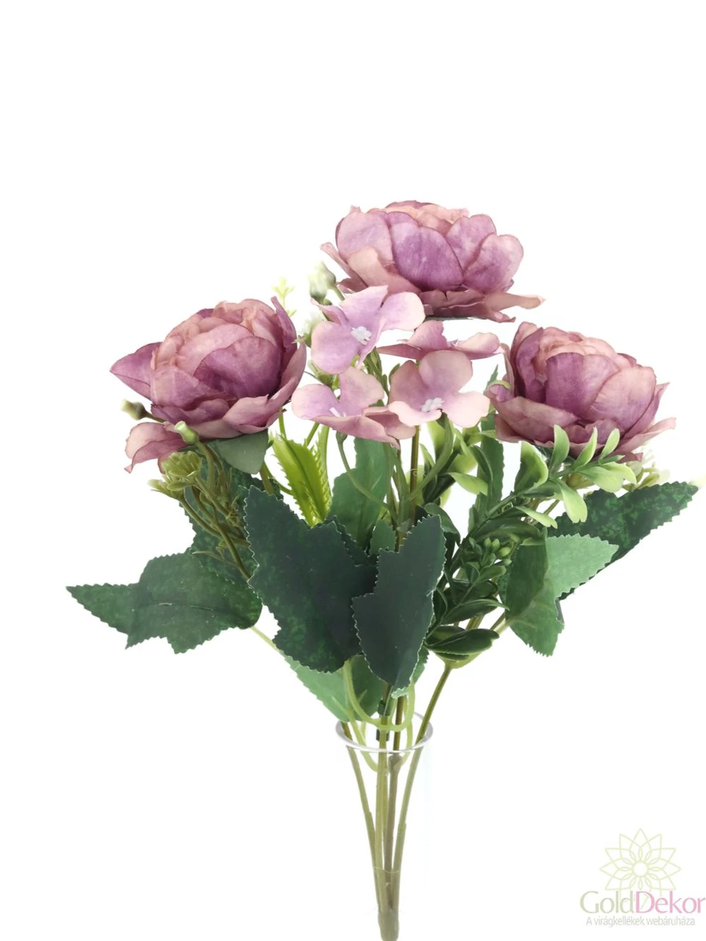 Kép 2/2 - 3 fejes fodros paeonia csokor - Mályva