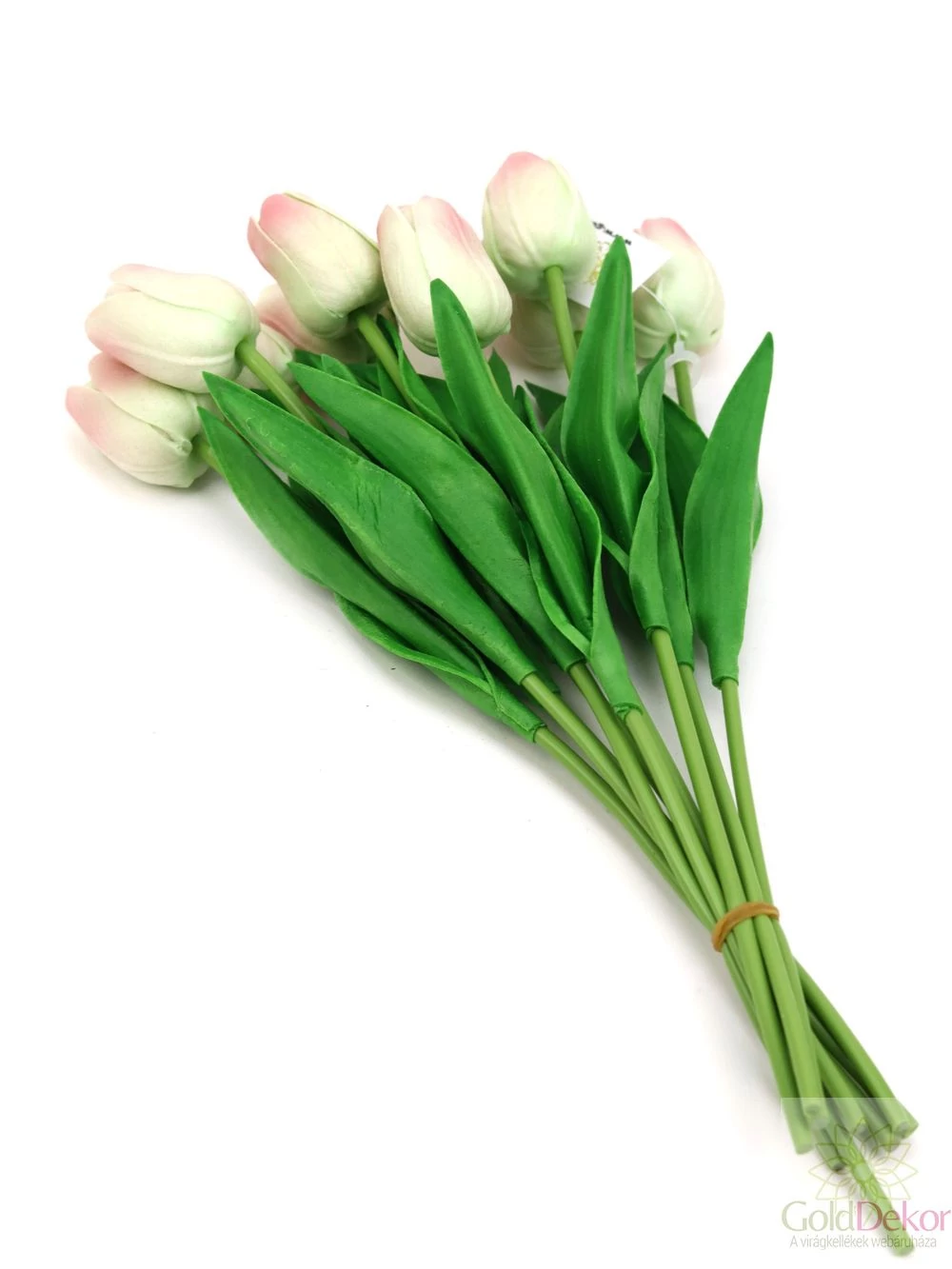 Kép 2/2 - Real touch tulipán köteg*10 - Cirmos zöld