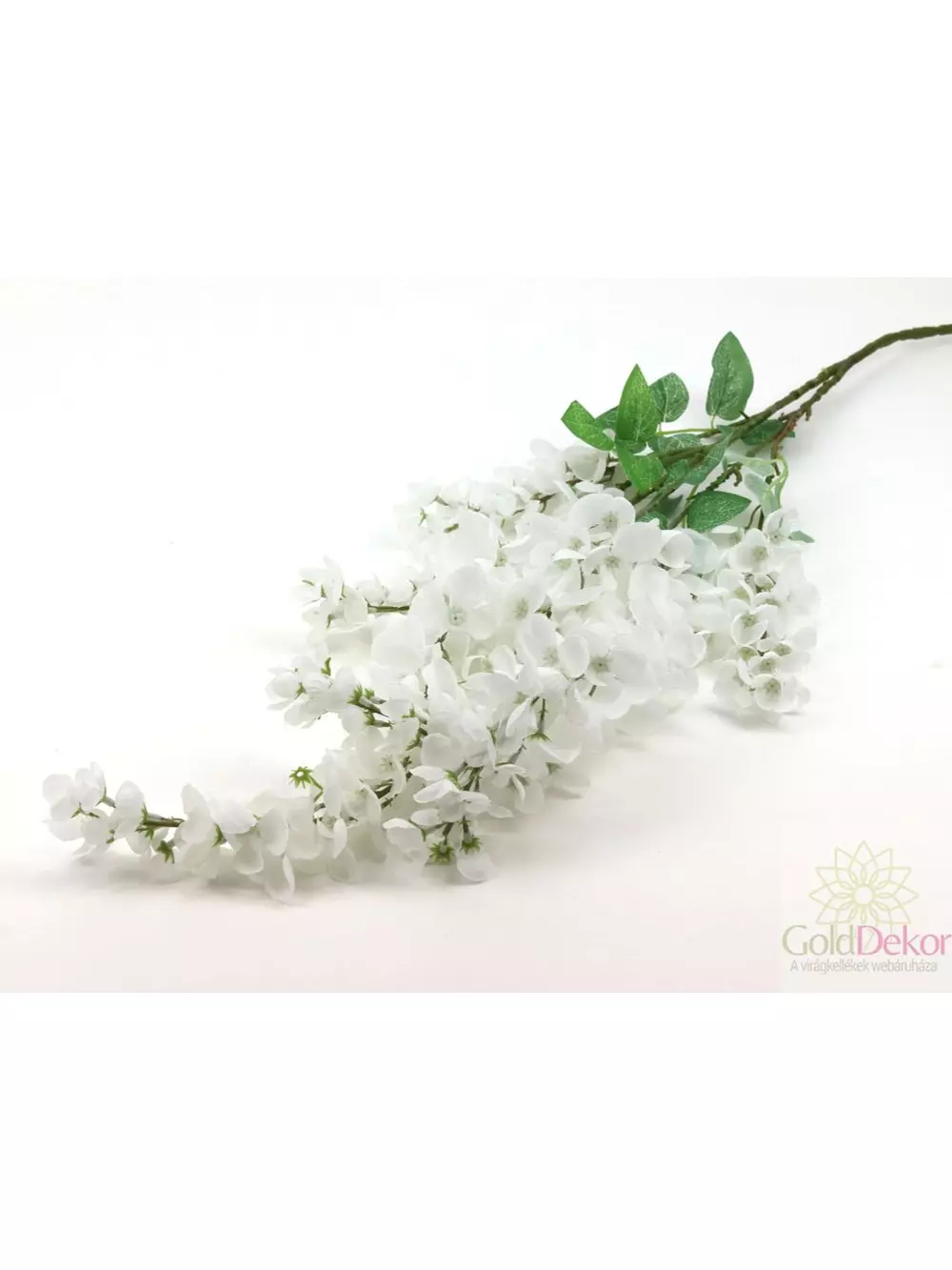 Kép 2/3 - Fehér csüngős virágú dekor ág