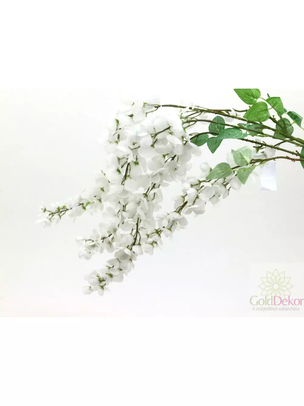 Kép 3/3 - Fehér csüngős virágú dekor ág