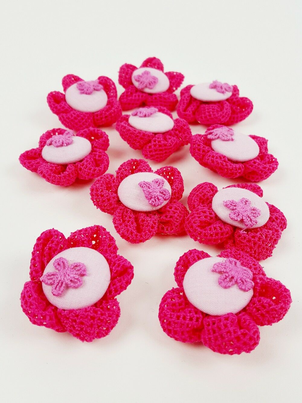 Textil virág kötött - Pink