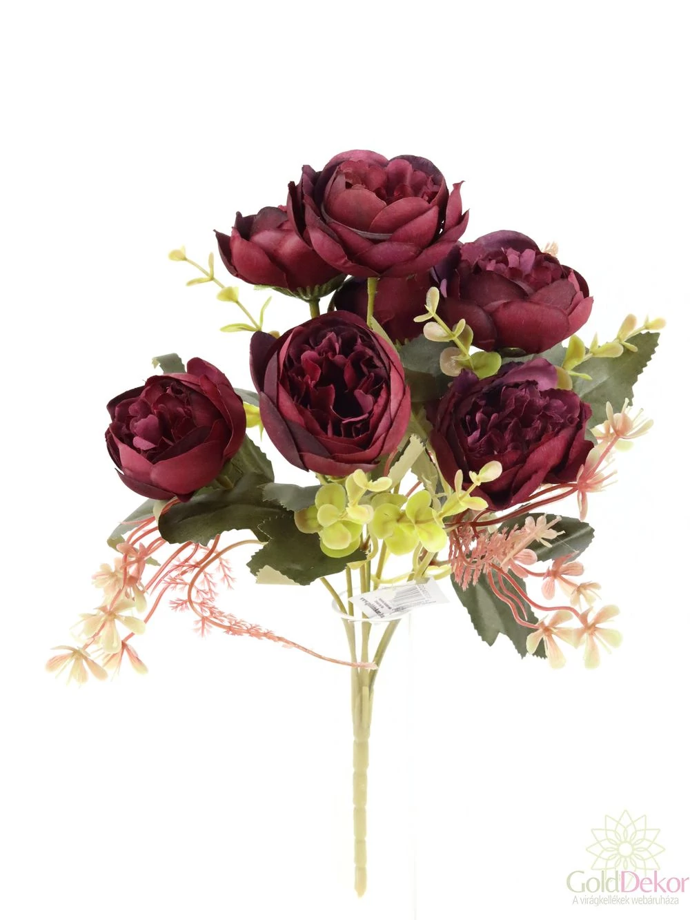 Kép 2/2 - 7 fejes peonia csokor - Bordó