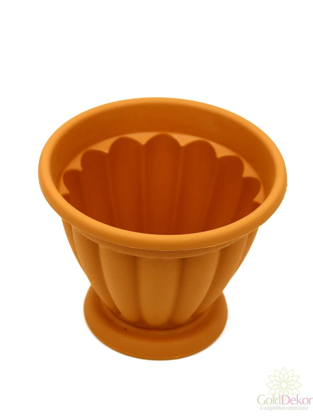 Kép 2/2 - Műanyag talpas terracotta kaspó 16 cm