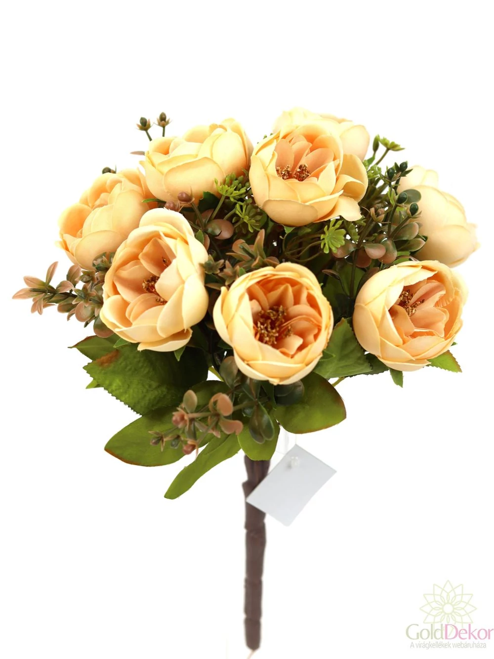 Kép 2/5 - Antik peonia csokor 9 fejes - Barack