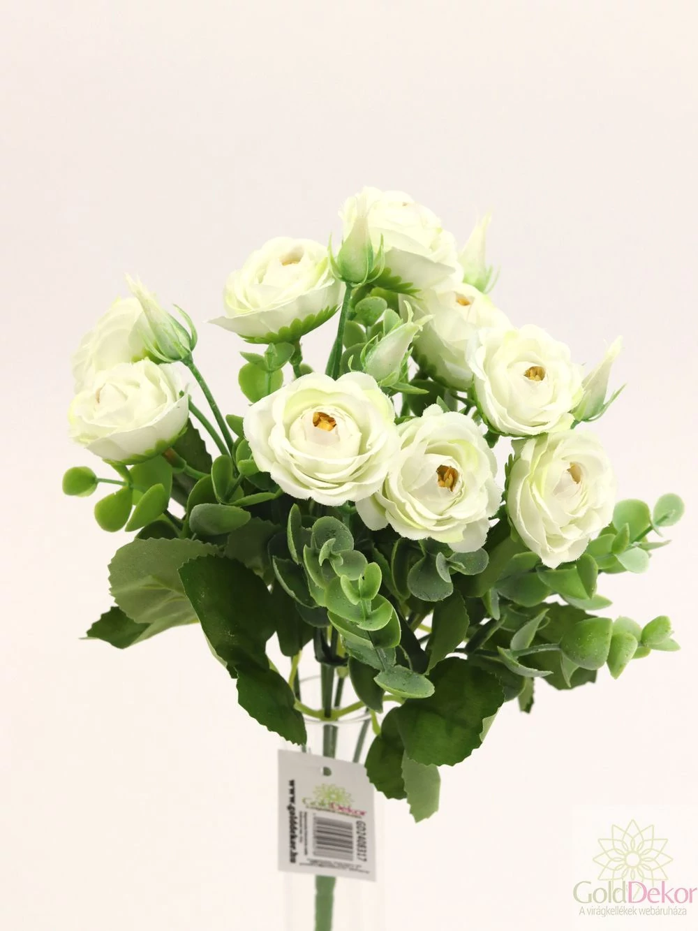Kép 2/2 - Fodros szirmú rósza csokor 10 fejes - Fehér