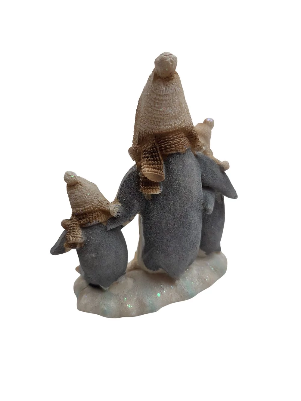 Kép 2/2 - Barna kötött sapkás pingvin család