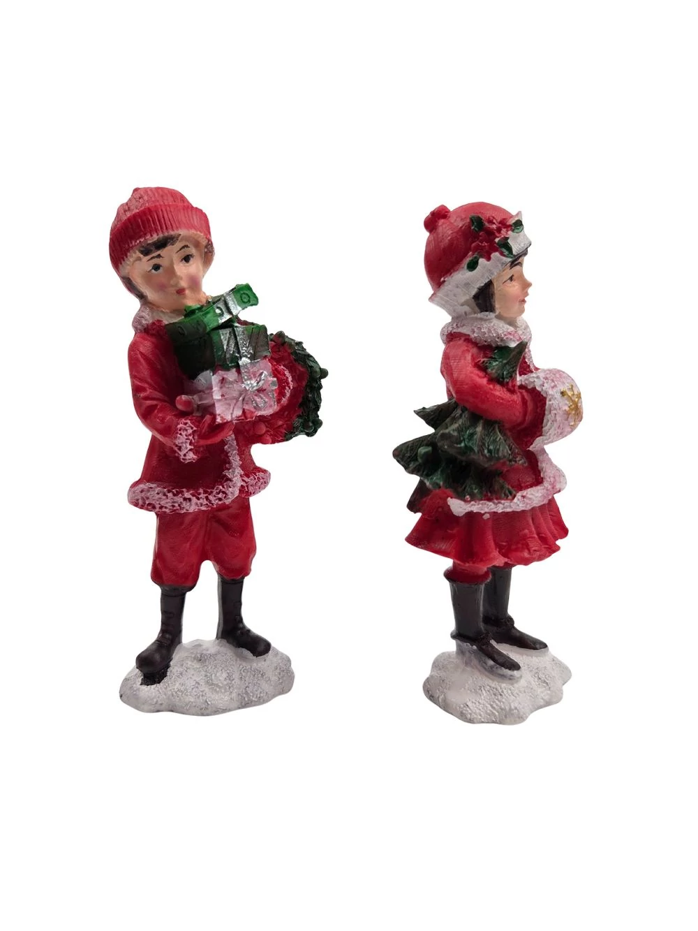 Kép 2/3 - Piros ruhás karácsonyi figura