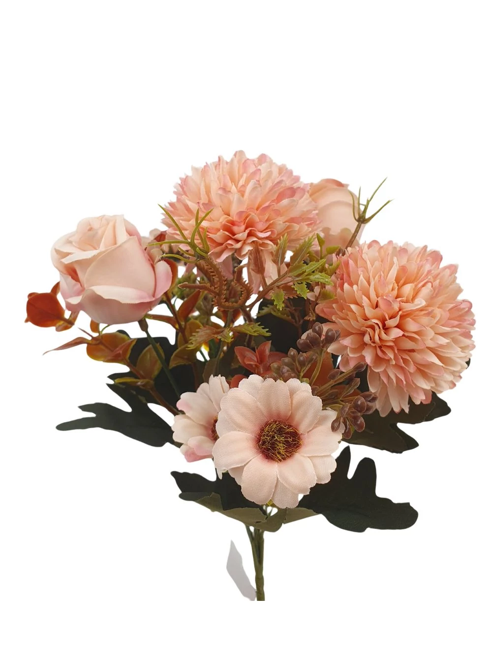 Kép 2/2 - Rózsa-krizantém vegyes kicsi csokor - Barack