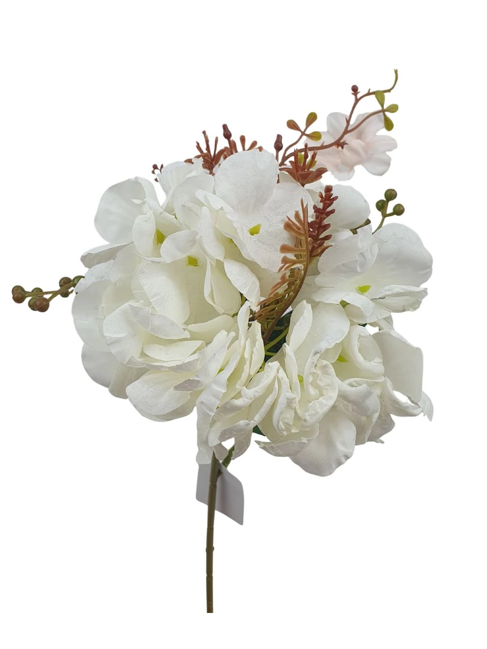 Kép 2/2 - Szálas hortenzia kiegészítőkkel - Fehér