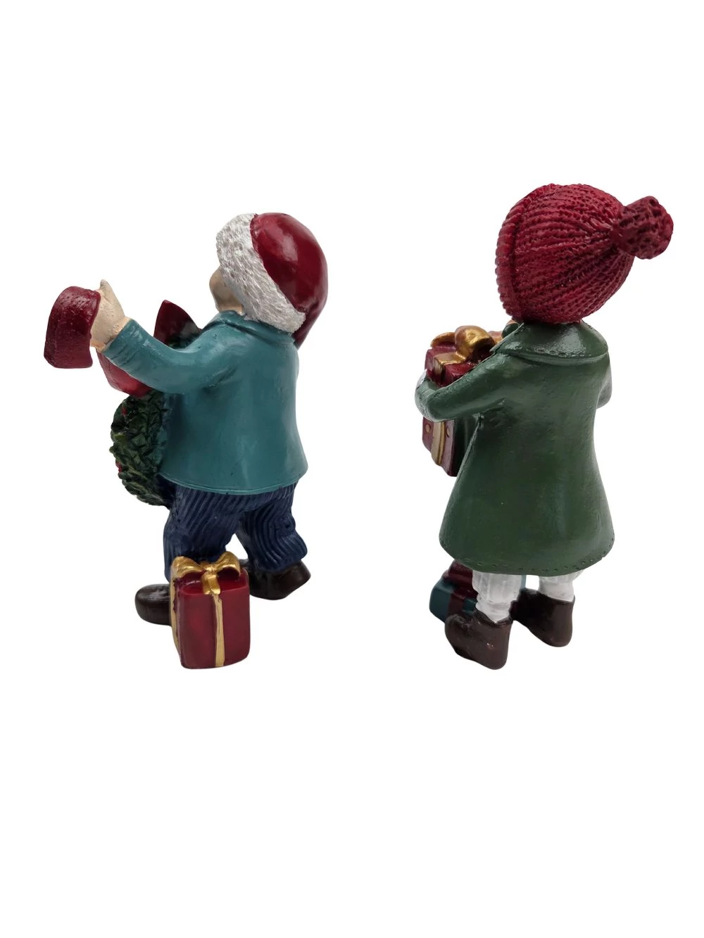 Kép 2/2 - Karácsonyi ajándékkal fiú-lány 12 cm