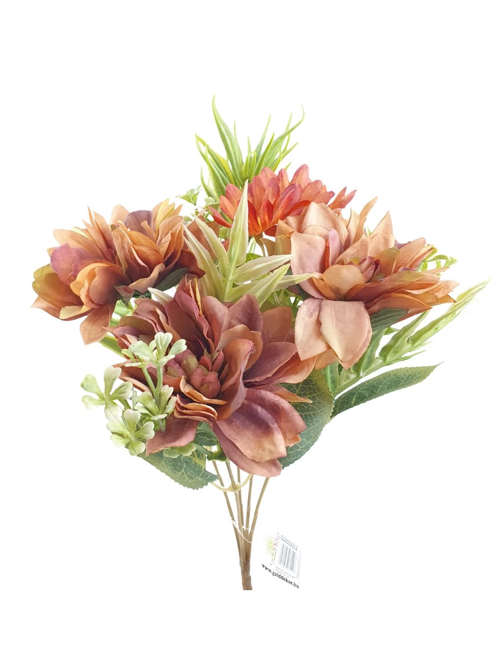 Kép 2/2 - Dália csokor vegyes kiegészítővel - Barna