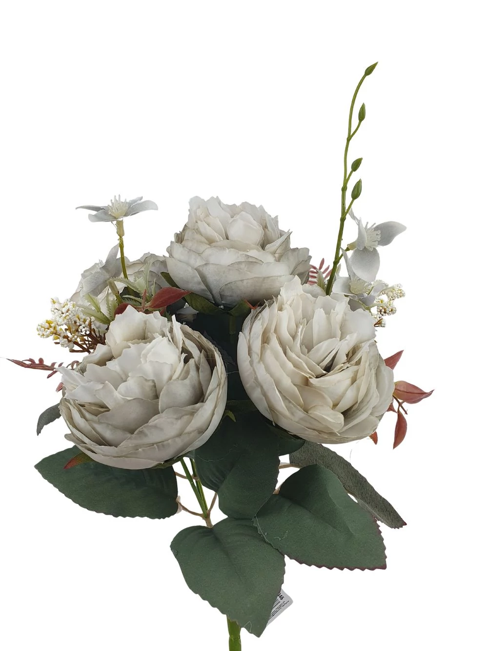 Kép 2/2 - 5 fejes peonia csokor fürt virággal - Szürke