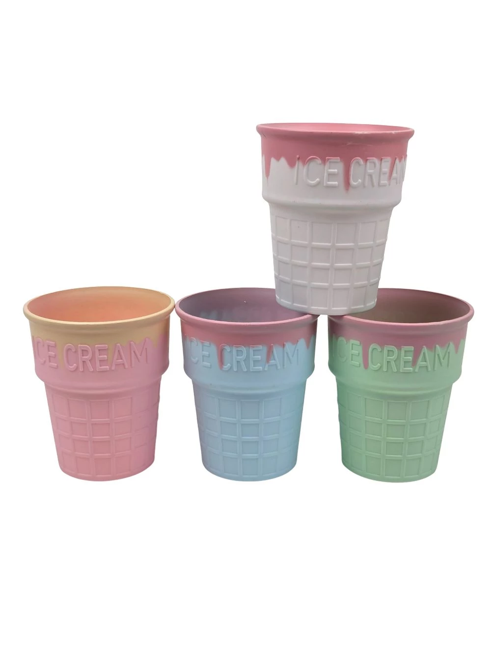 Kép 2/3 - Műanyag ice cream kaspó - Rózsaszín