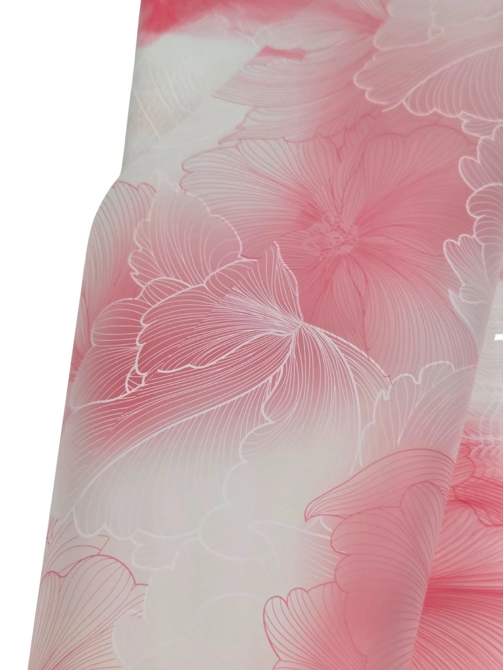 Kép 2/2 - Íves fólia 57*56 cm hibiszkusz virágmintás - Pink-fehér