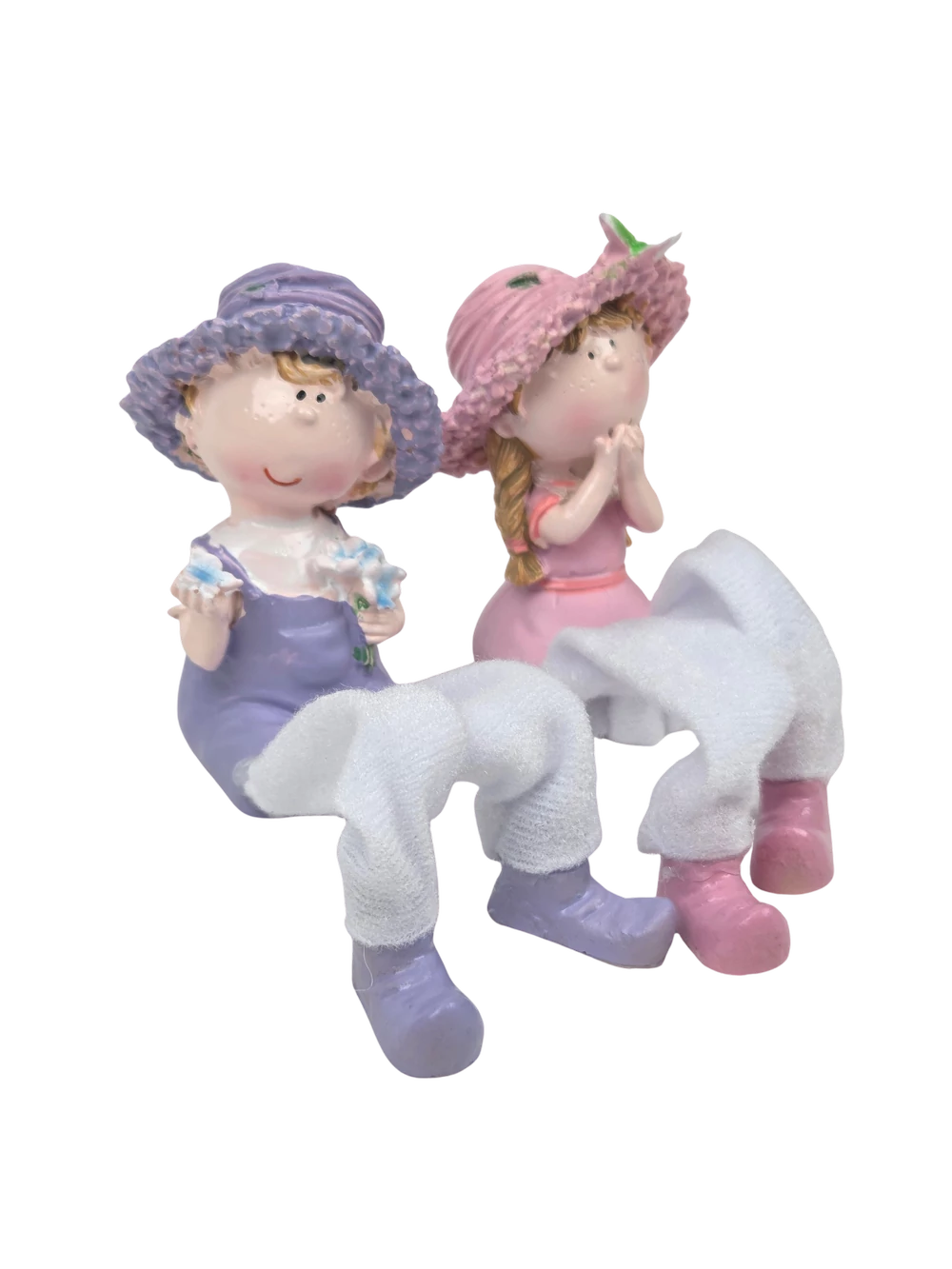 Kép 2/2 - Lógólábú virágkalapos figura