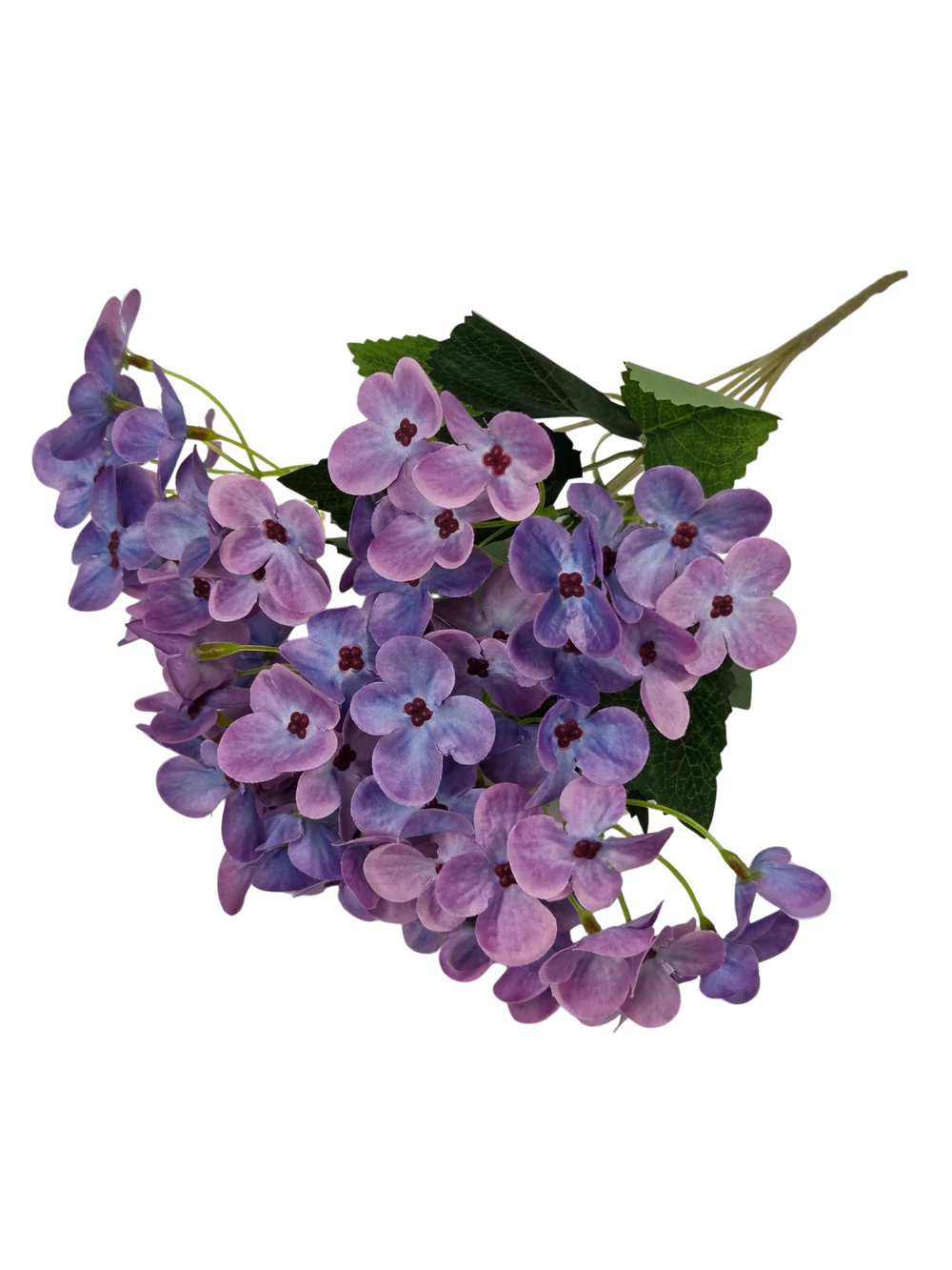 Kép 2/2 - 5 fejes hortenzia csokor 36 cm - Lila