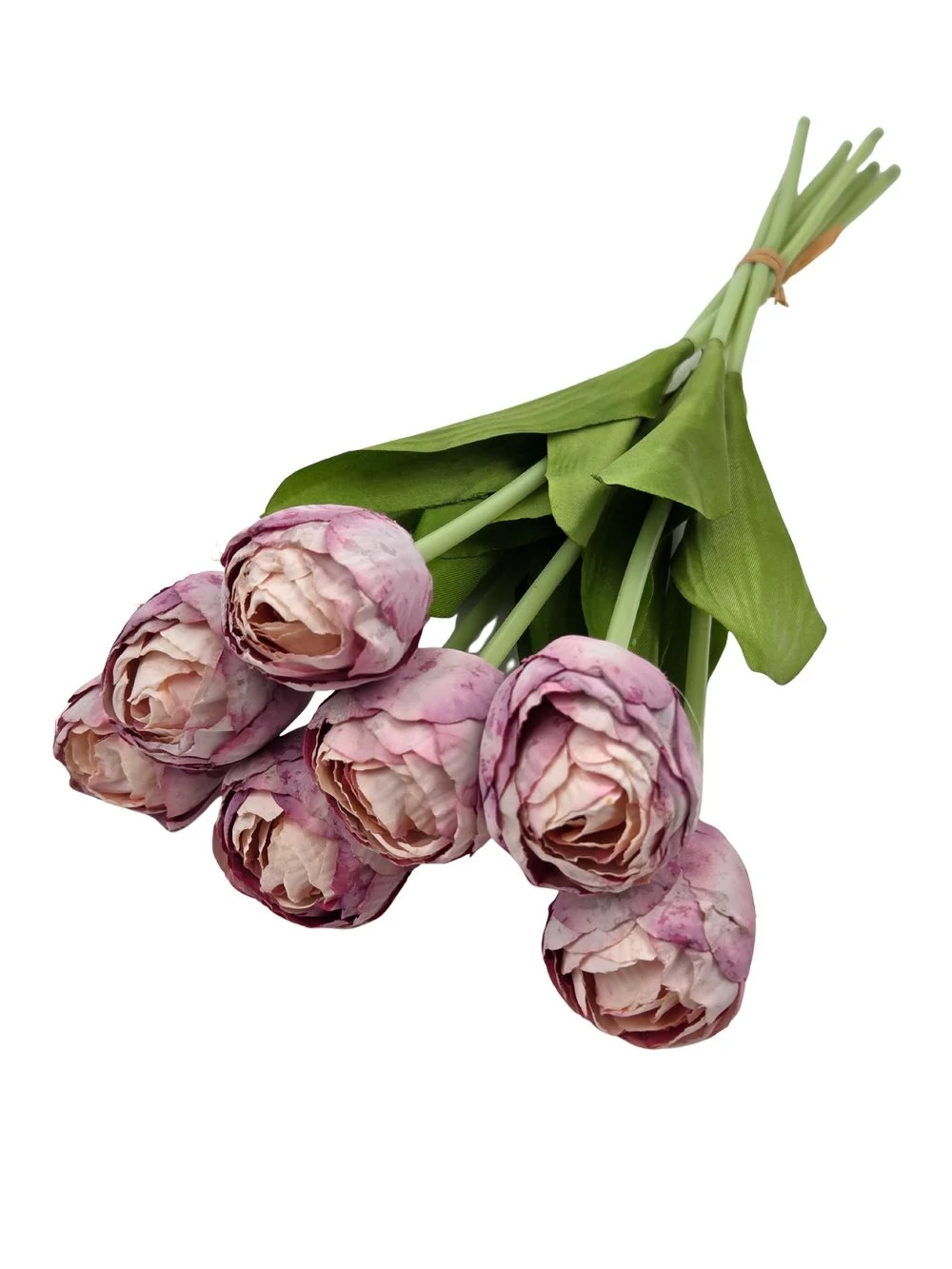 Kép 2/2 - 7 szálas szárított hatású tulipán csokor - Mályva