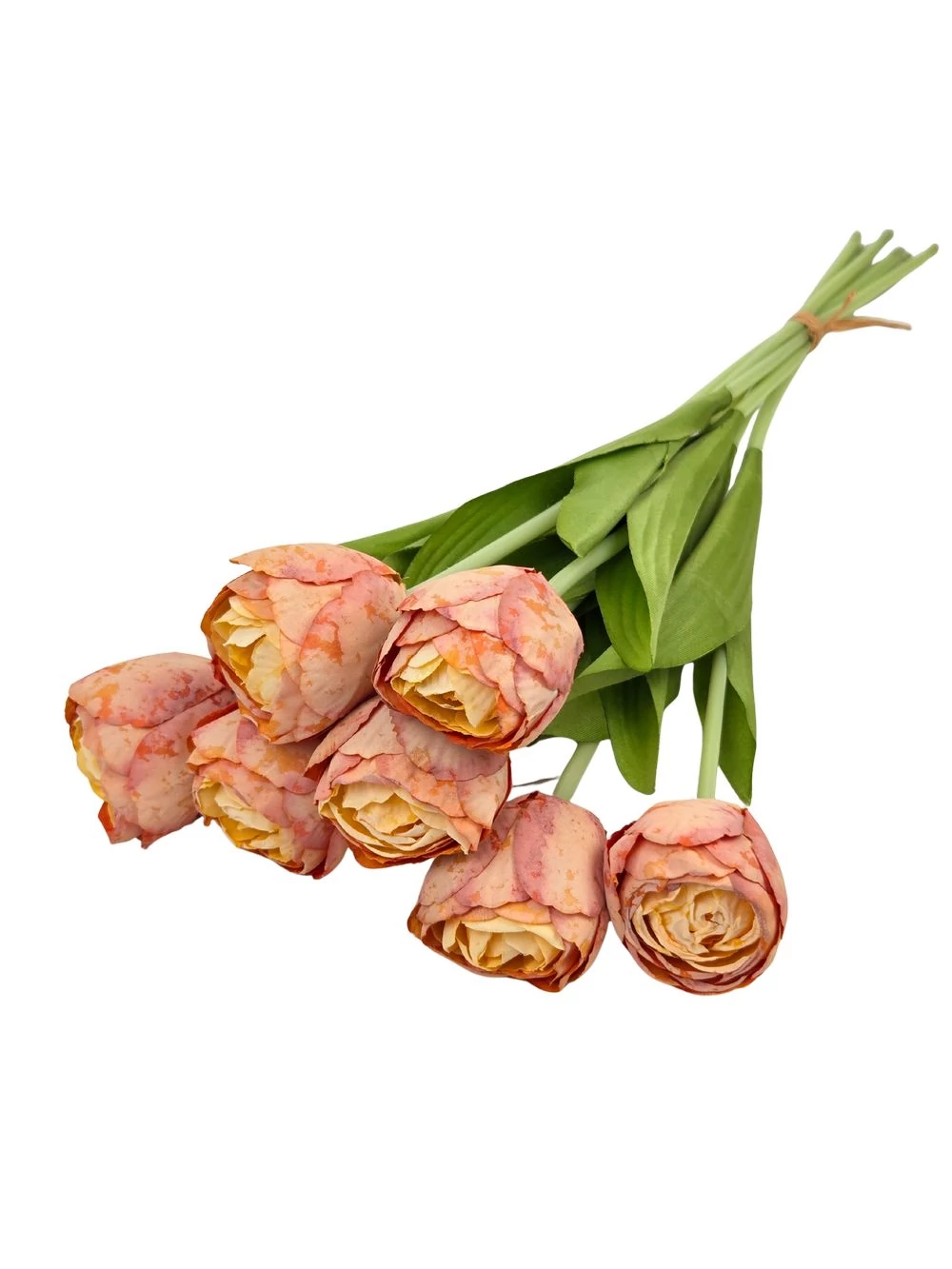 Kép 2/2 - 7 szálas szárított hatású tulipán csokor - Narancs