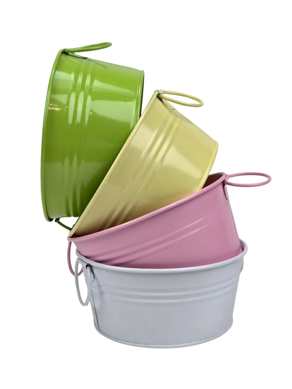 Kép 3/3 - Fémfüles kerek bádog tál 15 cm - Rózsaszín