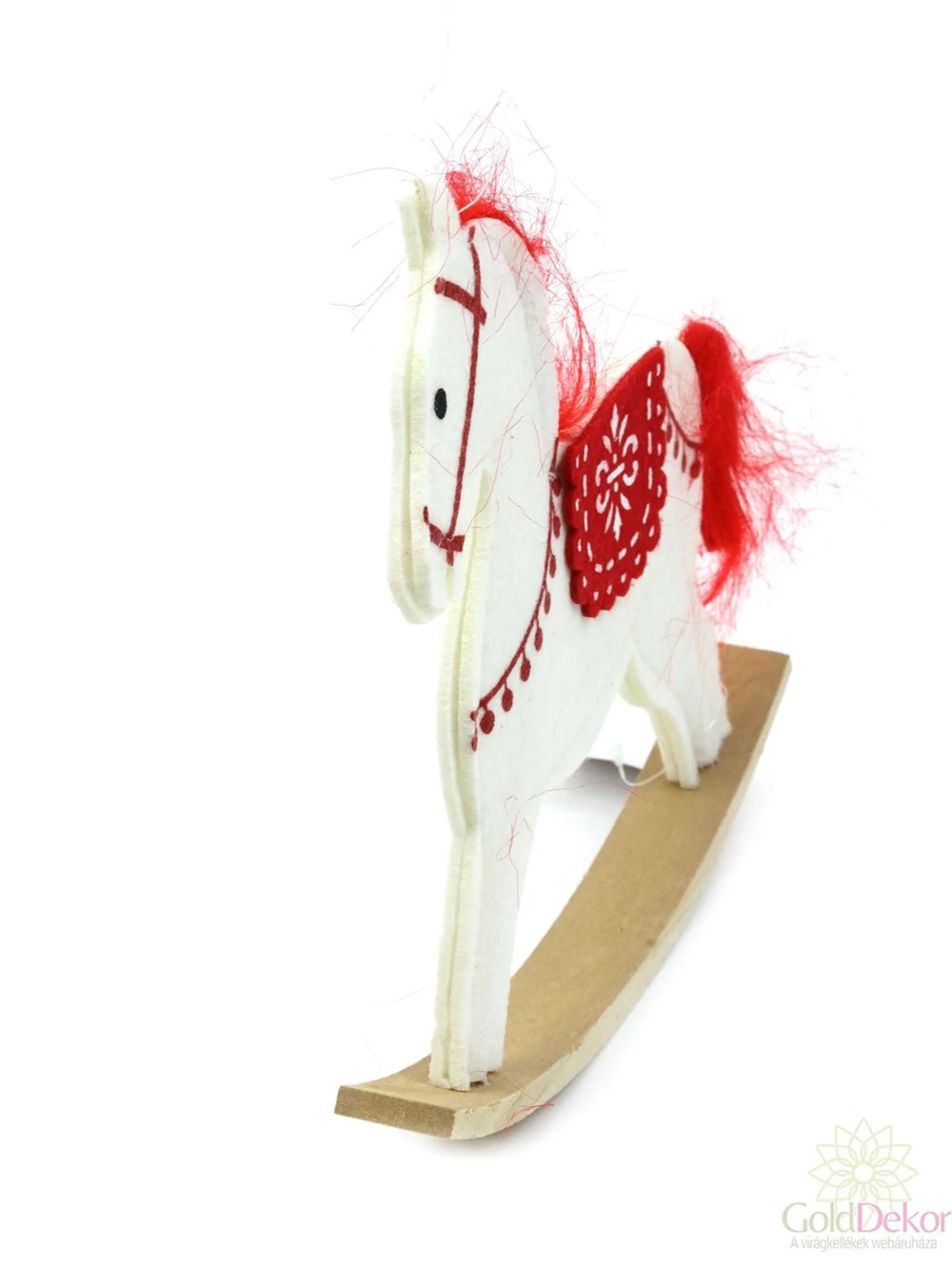 Kép 2/2 - Filc hintaló figura - Fehér