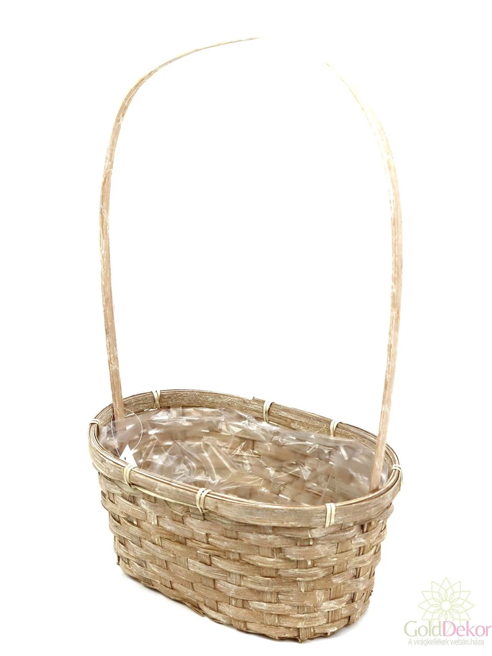 Kép 2/2 - Füles ovál kosár - Világos barna