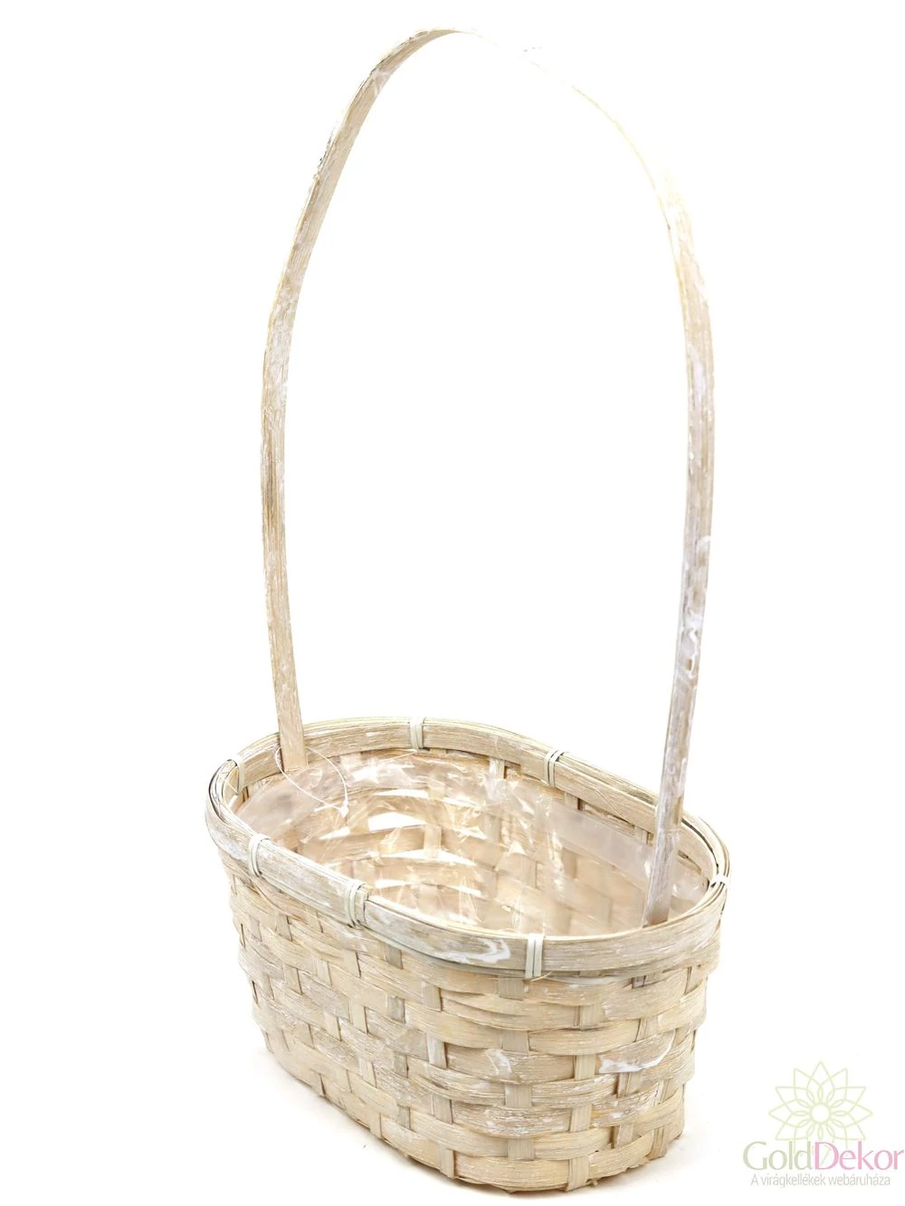 Kép 2/2 - Füles ovál kosár - Fehér