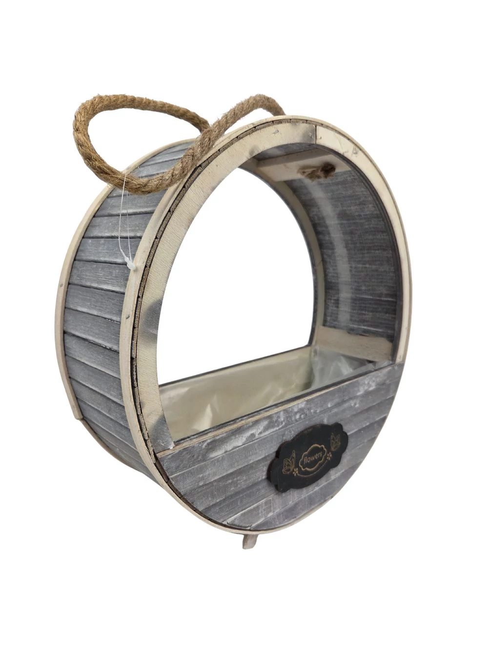 Kép 2/2 - Kerek FLOWERS táblás fa tartó