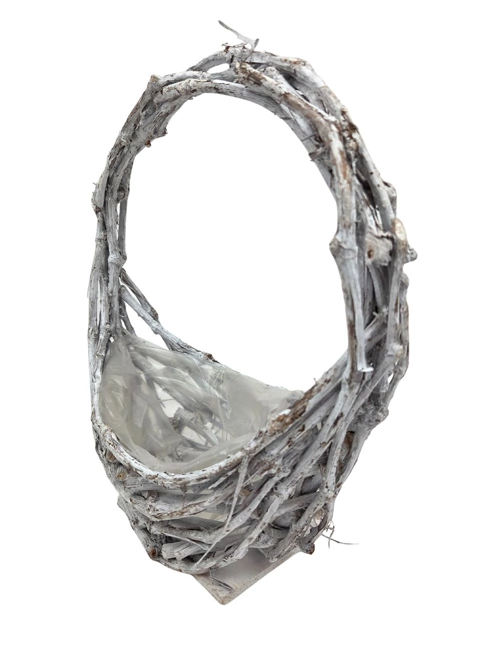 Kép 2/2 - Szőlővenyigés fehér beültethető kosár