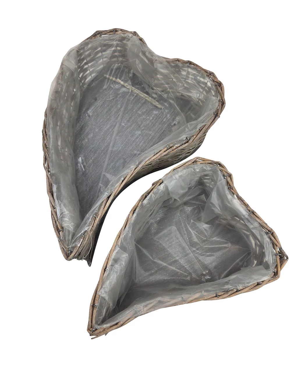 Kép 2/3 - Fél oldalas szív kosár szett*2 - Szürke