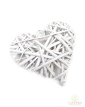 Rattan szív 15cm - Fehér
