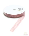 Pöttyös tüll szalag - Fáradt rózsaszín
