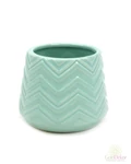 Cikkcakk mintás kaspó - Menta