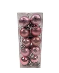 Karácsonyi gömb szett mix 3 cm*20 - Rózsaszín