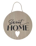 Kerek kopogtató tábla Sweet HOME - Natúr szíves