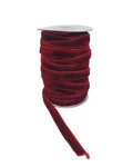 1 cm-es bársony szalag - Bordó