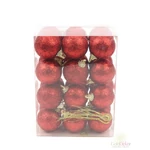 Csillámos gömb 4 cm*24 - Piros