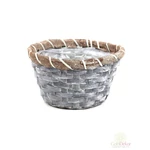 Juta peremes kosár kerek 17 cm - Szürke