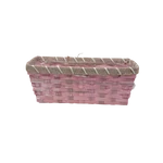 Juta peremes színes tégla kosár 25cm - Rózsaszín