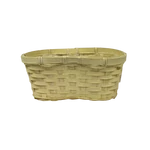 Színes ovál bambusz kosár 25 cm  - Sárga