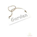 Fa tábla "garden" - Fehér