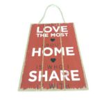 Feliratos dekor tábla Love Home Share - Bordó