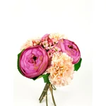 Dekor paeonia-szegfű csokor - Pink/Barack