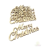 Fa felírat kicsi MERRY CHRISTMAS - Natúr