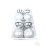 Karácsonyi gömb fényes-matt 5 cm - Ezüst