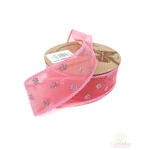 Csillám pöttyös hálós szalag - Pink