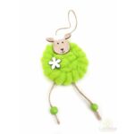 Gyapjú bundás akasztós bárány - Zöld