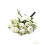 Hamvaslevelű dekor boglárka csokor - Fehér